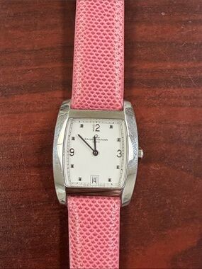 Baume & Mercier Women's Pink Leather Strap Watch with Silver Case by BOSS